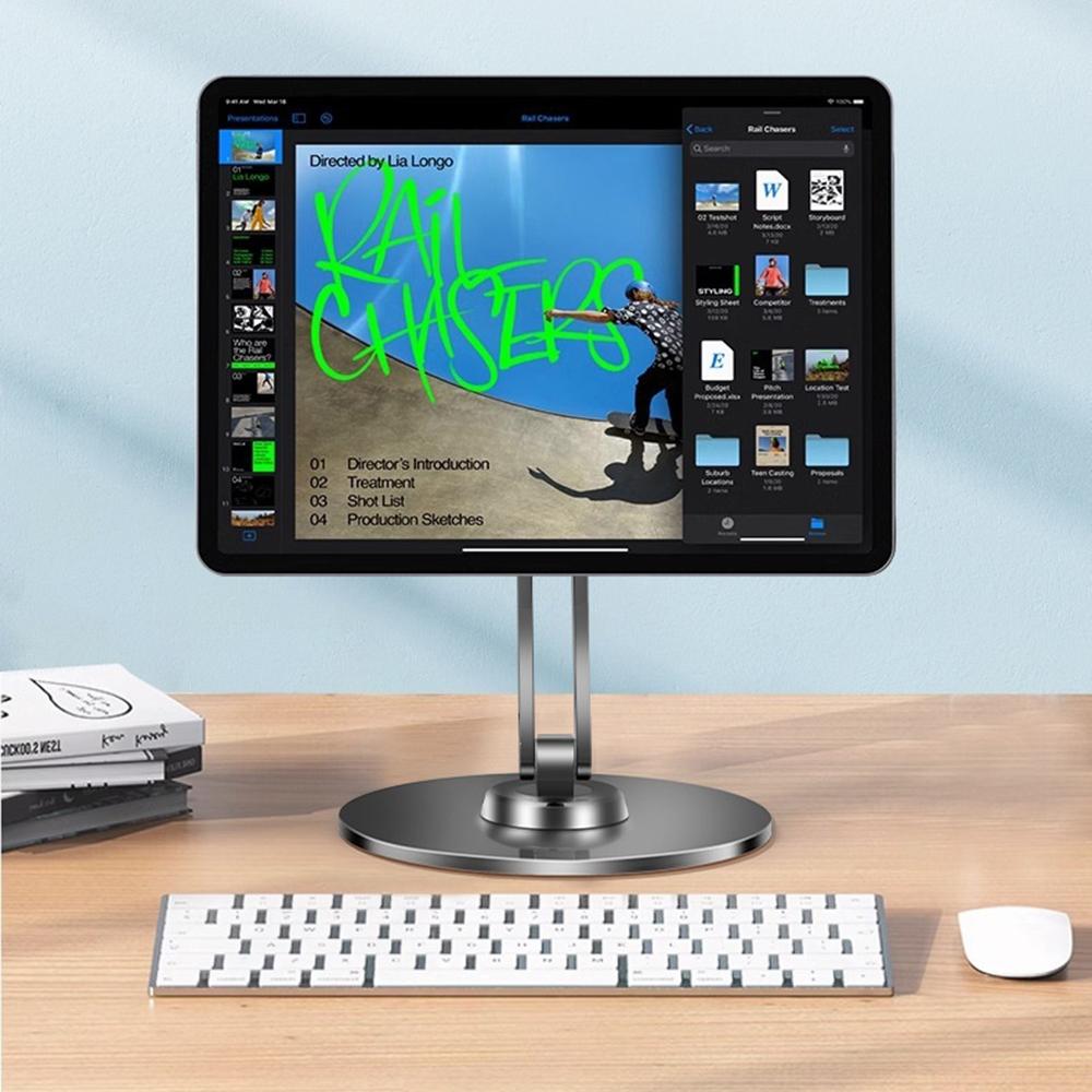 Складная магнитная подставка для планшета, металлическая настольная подставка-держатель с поворотом на 360 градусов для iPad