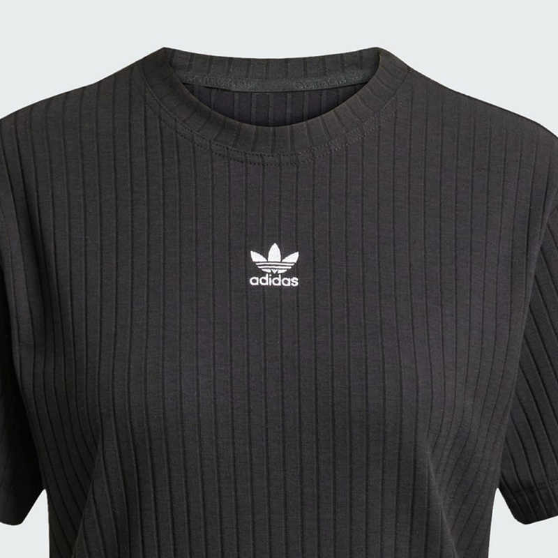 Adidas Оригинальные базовые эластичные повседневные простые удобные мягкие футболки с коротким рукавом женские топы черного цвета JD1495