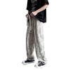 Men's Retro Loose Straight Corduroy Pants - Full Print Casual Trousers for Spring and Autumn.