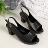 Sandals Women's Medium Heel Summer New High Heel Fashion Thick Heel Fish Mouth Thick Sole Waterproof Table Women's Shoes