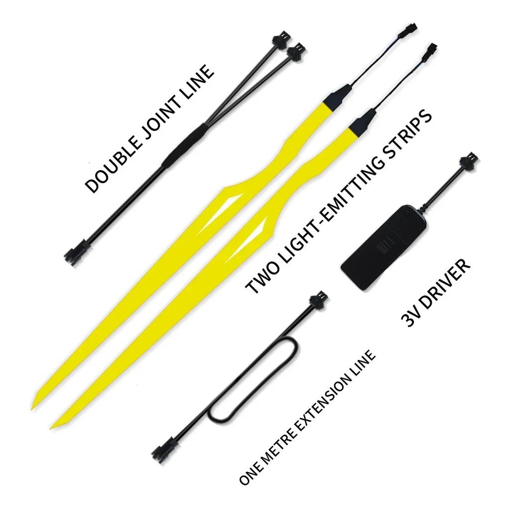 Мотоциклетный шлем, комплект модов холодного света, мигающая полоса, светящаяся наклейка, светодиодные ночные огни для верховой езды, украшение для мотоциклетного шлема