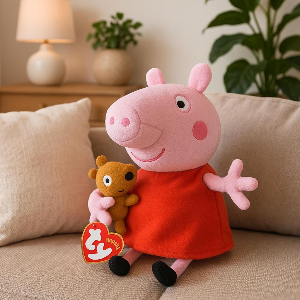 Ty Плюшевая свинка Пеппа 46128 Игрушка, Средняя,