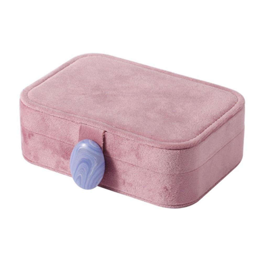 Large Capacity Velvet Jewelry Box Exquisite Necklace Storage Box Jewelry Organizer Case  Travel Use