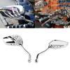 1 Pair Left Right Motorcycle Side Rear Chrome Skull Hands Universal View Mirrors