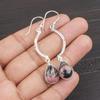Black Rhodonite Gemstone Jewelry, 925 Sterling Silver Earrings, Handmade Rhodonite Silver Earrings For Wedding Gift