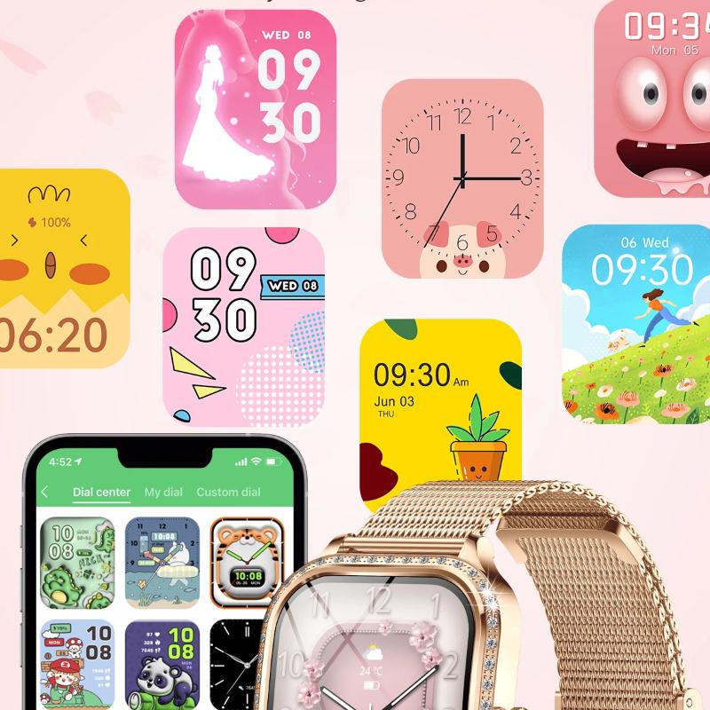 2025 New Fashion Smart 1.75" HD Display Watch Women AMOLED Curved Screen IP68 Waterproof Health Call Smartwatch Apple Watch Ladies for Lady Gift