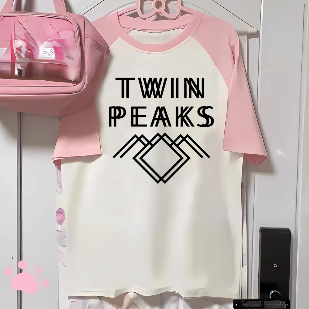 Футболка Twin Peaks Женская Манга Харадзюку Японская Футболка Женская Y2k Одежда Манга Повседневная Футболка с Коротким Рукавом