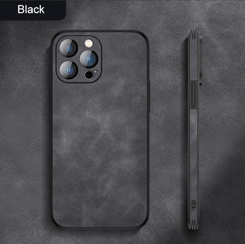 Ударопрочный винтажный кожаный чехол для iPhone 16 15 14 13 12 Mini 11 Pro X XR XS Max Plus i Phone 14 Мягкий силиконовый матовый чехол Funda