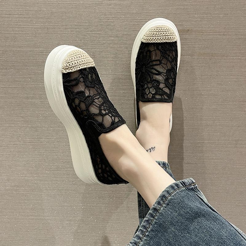 Летние туфли для рыбалки на толстой подошве, повседневные сетчатые дышащие плоские туфли, закрытые мокасины с каблуком 7 см