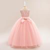 Tulle Formal Wedding Flower Party Dresses For Girls Children Costume Sequin Lace Bow Wedding Princess Dress Evening First Communion Gown