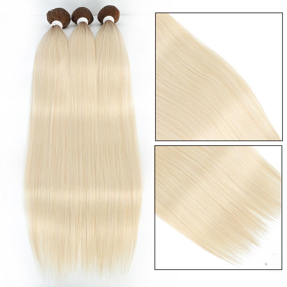 30 Inch 200g Straight Hair Bundles Bio Synthetic High Temperature Fiber Piano Blonde Red Hair ExtensionsHair Weaving Full to End