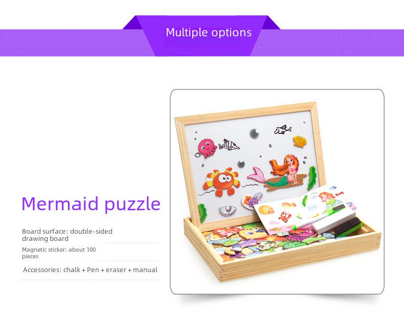 Little Master Educational Magnetic Animal Puzzle & Double-Sided Drawing Board