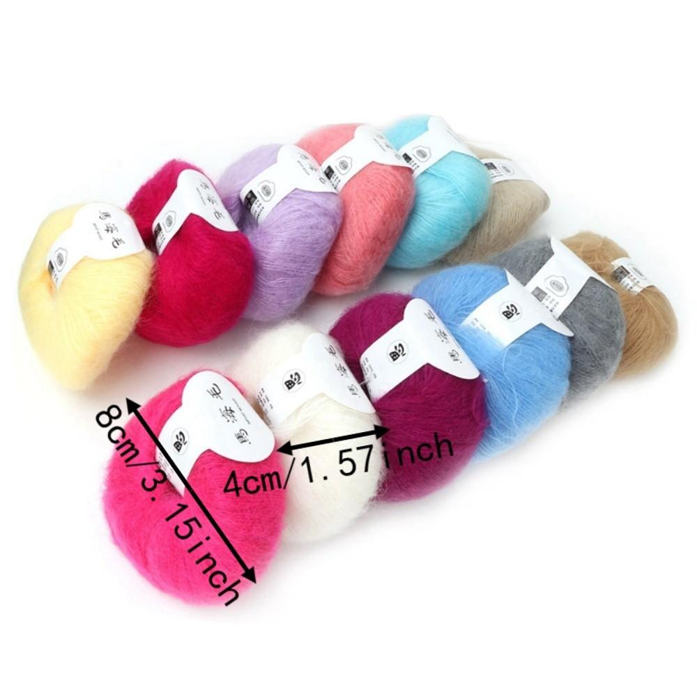 12pcs Knit Grade Mohair Yarn Rolled Form Long Wool Yarn durable Angora Yarn For Garments