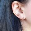 1+1+1 Rose Gold Garnet Cubic Piercing 3-Piece Set (S6122129)
