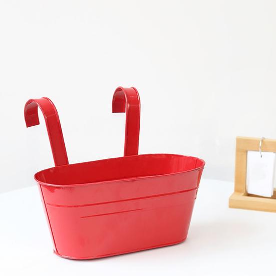 4 Pcs Iron Hanging Flower Pots Wall Planters with Detachable Hooks Drainage Holes Indoor Outdoor Hanging Planters