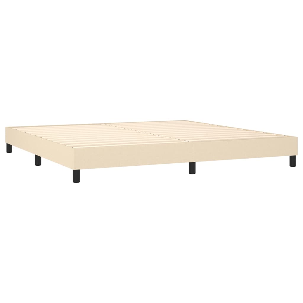 Vidaxl Rama Łóżka Bez Materaca, Kremowa, 200X200 Cm, Obita Tkaniną