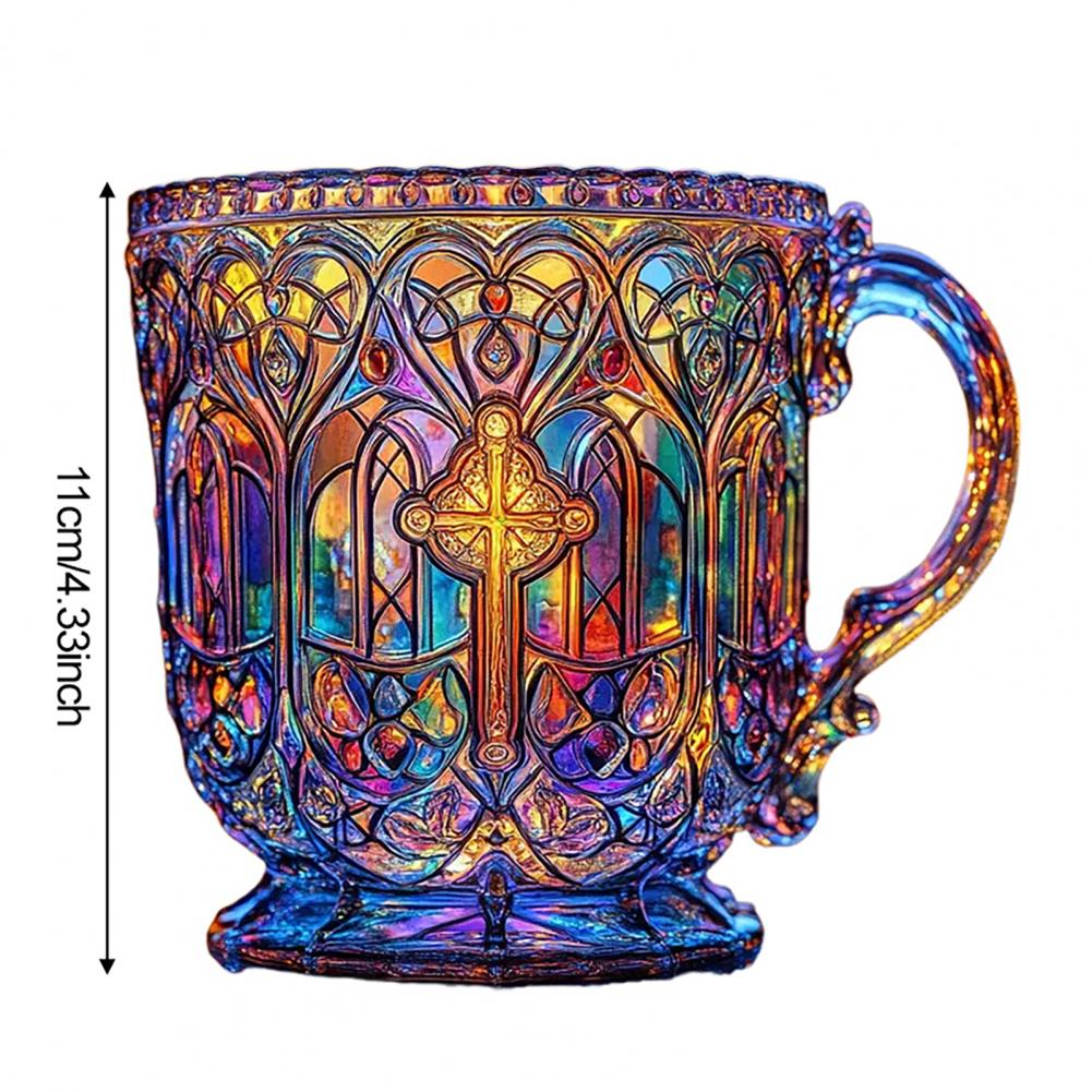 Набор чашек для кофе Цветные церковные чашки для христианских подарков Верные друзья Ручная работа 400 мл Кофейные кружки с крестом с религиозным искусством