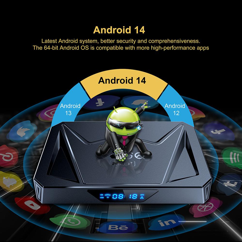 X96Q PRO+ Android 14 TV Box Allwinner H728 Octa Core Gigabit Ethernet Wifi 6 BT5.0 Set Top Box Media Player