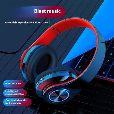 Беспроводная светящаяся гарнитура Bluetooth-гарнитура, классная цветная постепенная смена света, светодиодная карта, складная