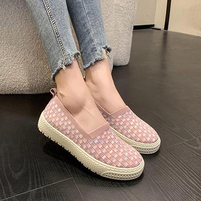 Осенняя мода повседневная сетчатая дышащая женская обувь легкая спортивная обувь плоская обувь уличные нескользящие универсальные ленивые мокасины