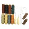 22 Pieces Leather Craft Stitching Sewing Tools Awl Waxed Thread Thimble Kit