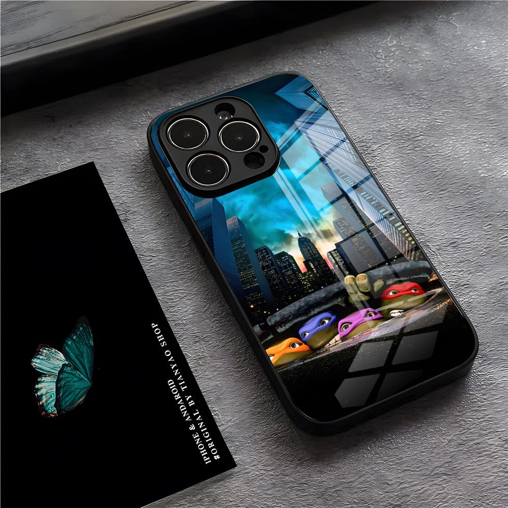 Teenage Mutant Ninja Turtles Phone Case For IPhone 17 Pro Max 15 Pro 16 14 Plus 12 13 Mini 11 Pro Shockproof Glass Cover