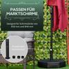 Black Parasol base, octagonal parasol stand, parasol holder, stand for parasols with 38/48mm tube diameter, for balcony, terrace, garden