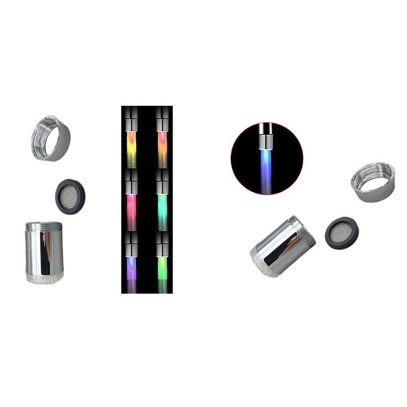 Светодиодный кран с датчиком температуры, меняющий цвет (3 цвета), с конвертером, для кухни и ванной комнаты