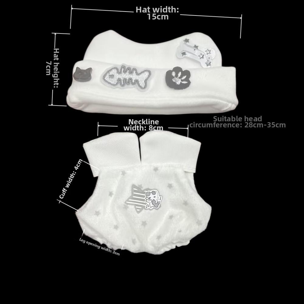 Black And White Kitten Costume Outfit 10/20cm Cat Style Doll Costume For Doll Replacement
