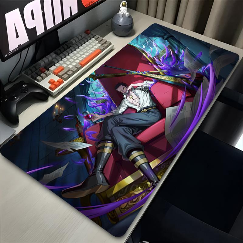 Large Mouse Pad Office Computer One Piece Dracule Mihawk Desk Mat Black Table Keyboard Laptop Carpet Accessories Gaming Mousepad