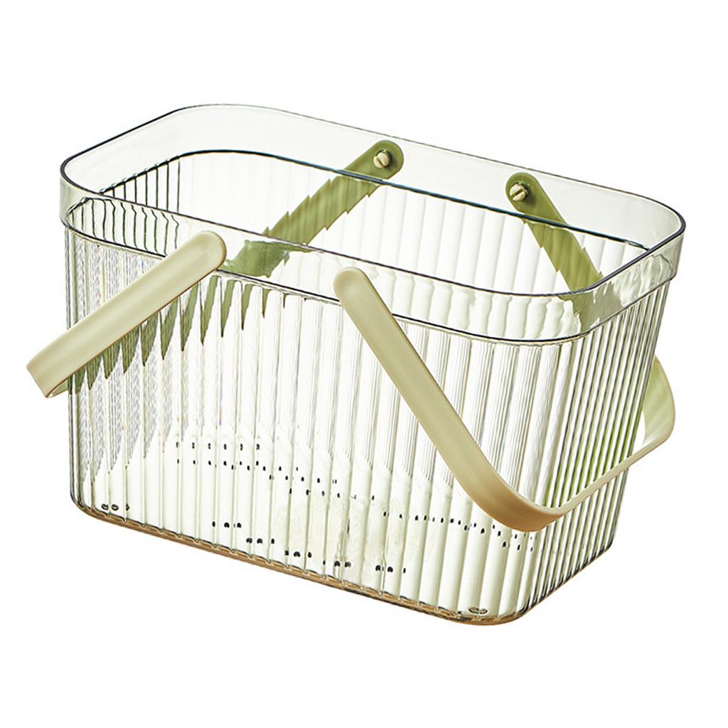 Органайзер для ванной, стильная прозрачная полосатая корзина, вместительный органайзер для душа с ручкой для