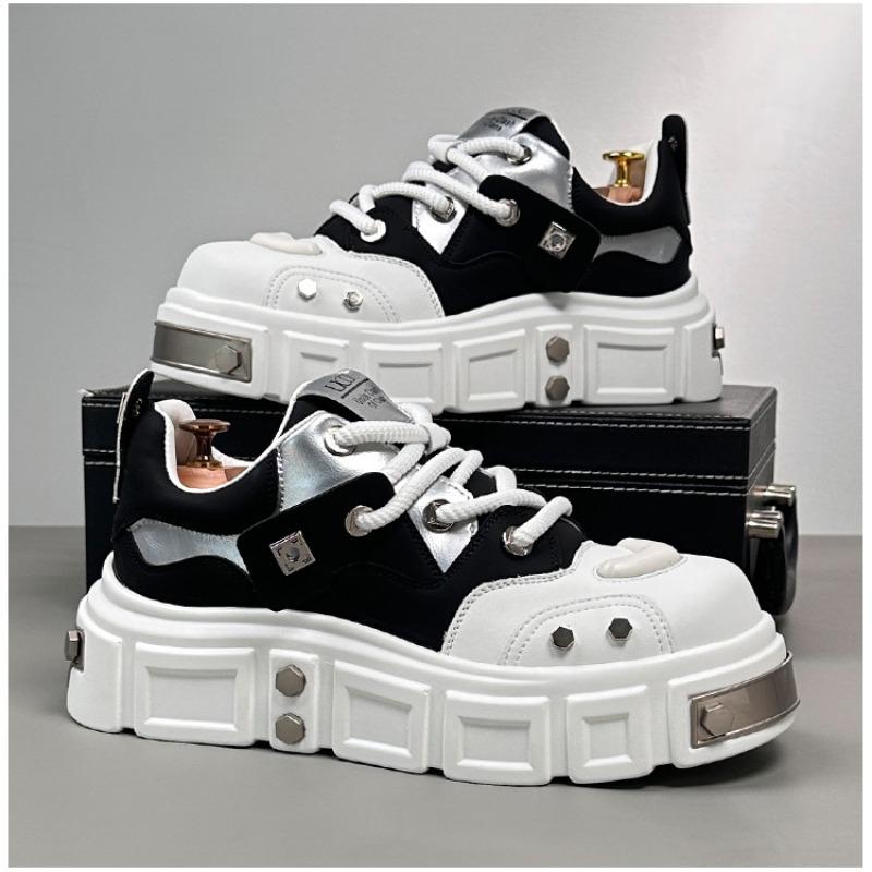 Fashion Shoes for Men Trendy Big Head Thick Sole Derby Shoes Fad Rivets Versatile Casual Shoe Punk Skateboard Men Shoe Zapatillas Hombre