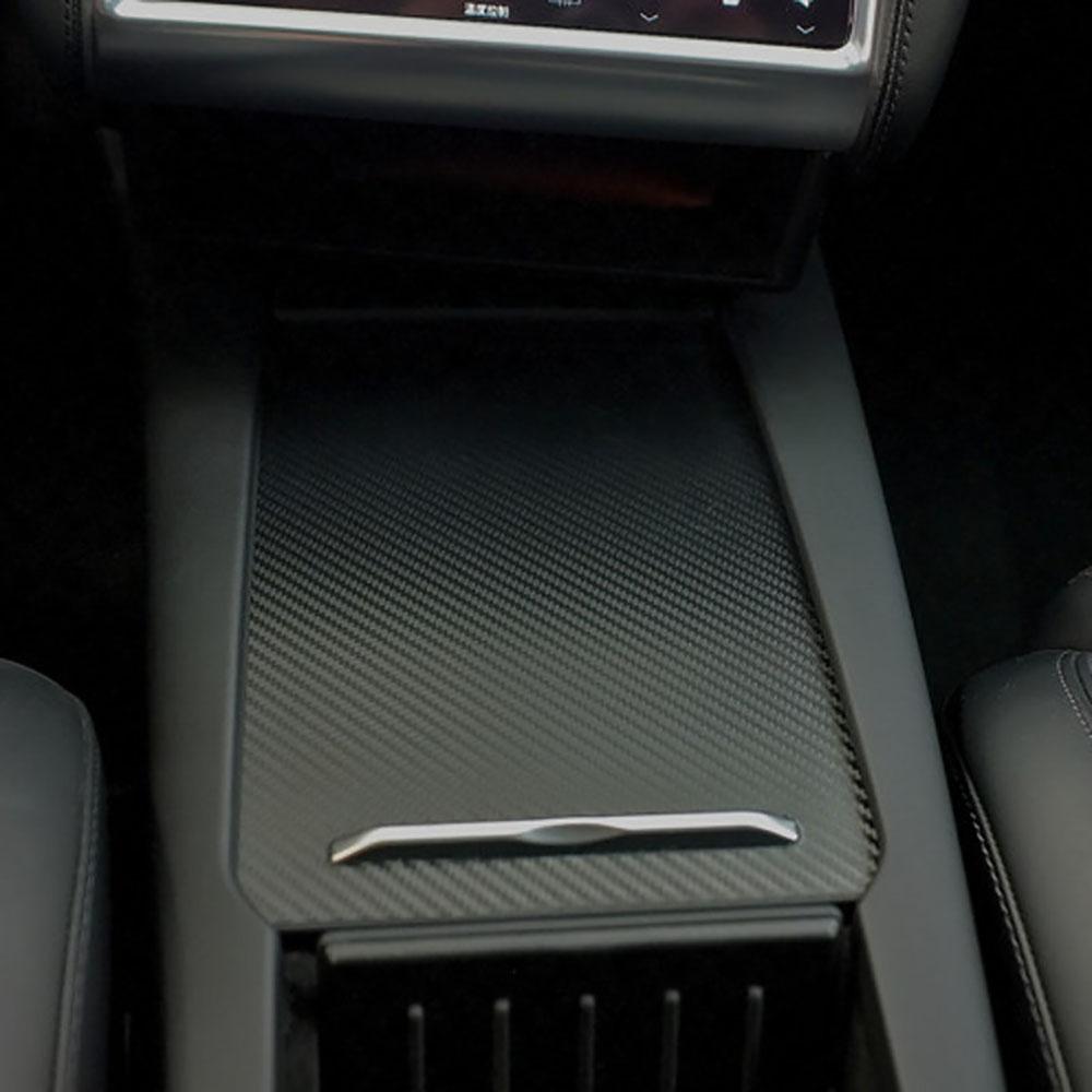 Наклейка на подлокотник в стиле центральной консоли из углеродного волокна для Tesla Model SX