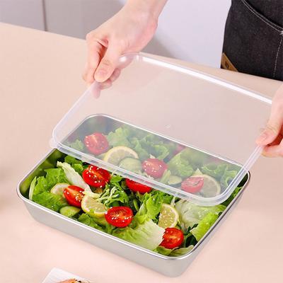 Коробка для хранения свежих продуктов из нержавеющей стали, герметичный контейнер для хранения продуктов с крышкой, коробка для еды бенто, инструмент для пикника на открытом воздухе и кемпинга