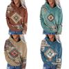 Женская толстовка с винтажным принтом на шнурке и длинным рукавом, свободный пуловер с капюшоном, мягкий повседневный карманный цветной женский топ