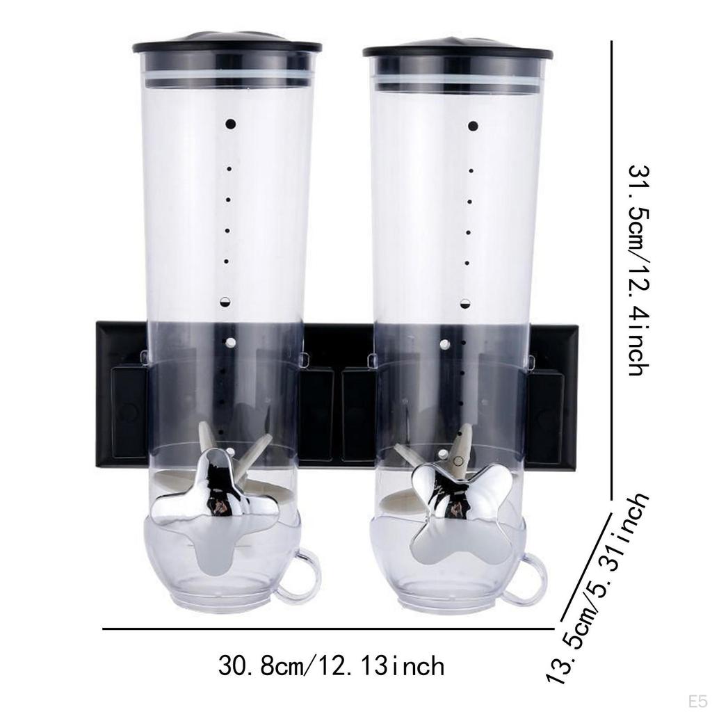 Диспенсер для сухих продуктов, хлопьев, конфет, банка, многофункциональная, 1,5 л, каждая, кухонный контейнер для хранения, настенный