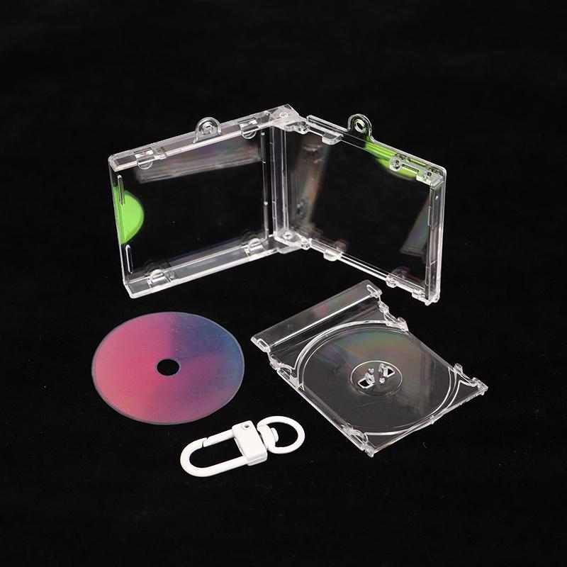 Blank Album Cd Case Keychain Pendant Mini Cd Player Keyring Peripheral Commemorative Album Key Holder Diy Bag Hanging Decoration