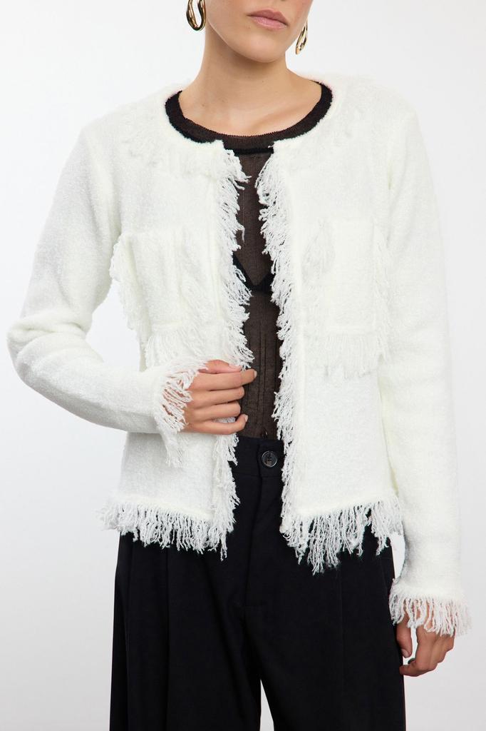 Women's Elegance Style Cardigan Blue Soft Textured Jacket Look Knitwear Cardigan