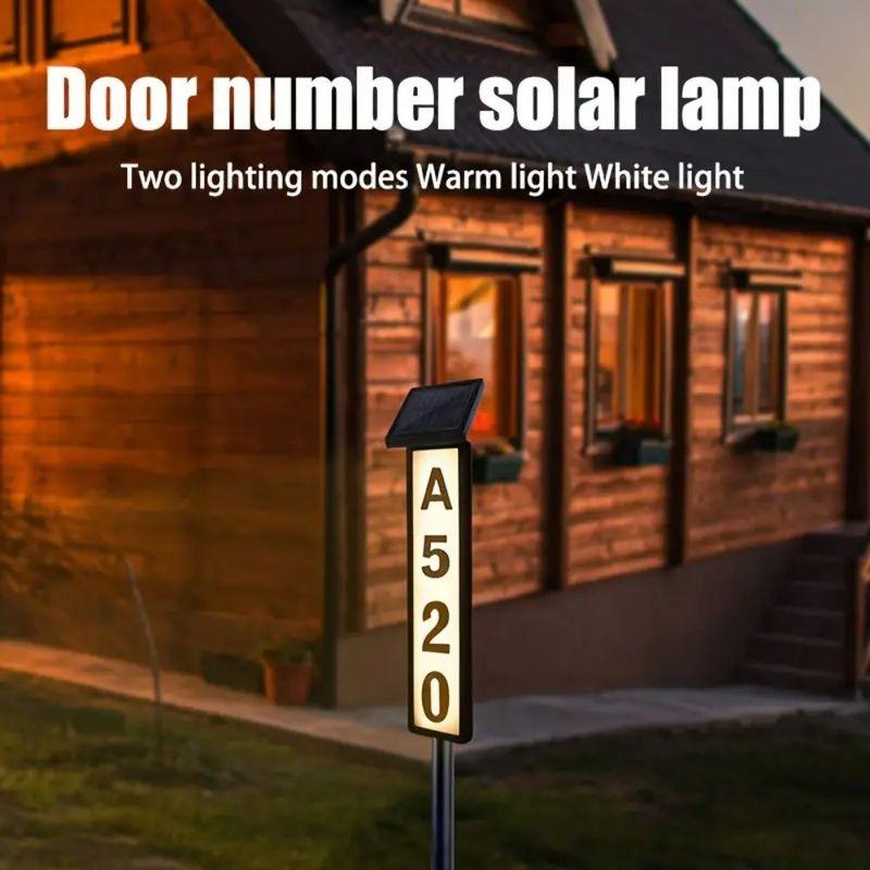 1pc Lighting House Number Light, Solar Address Sign Light With Stake,Solar Powered LED Lighting Address Sign For Houses And Home