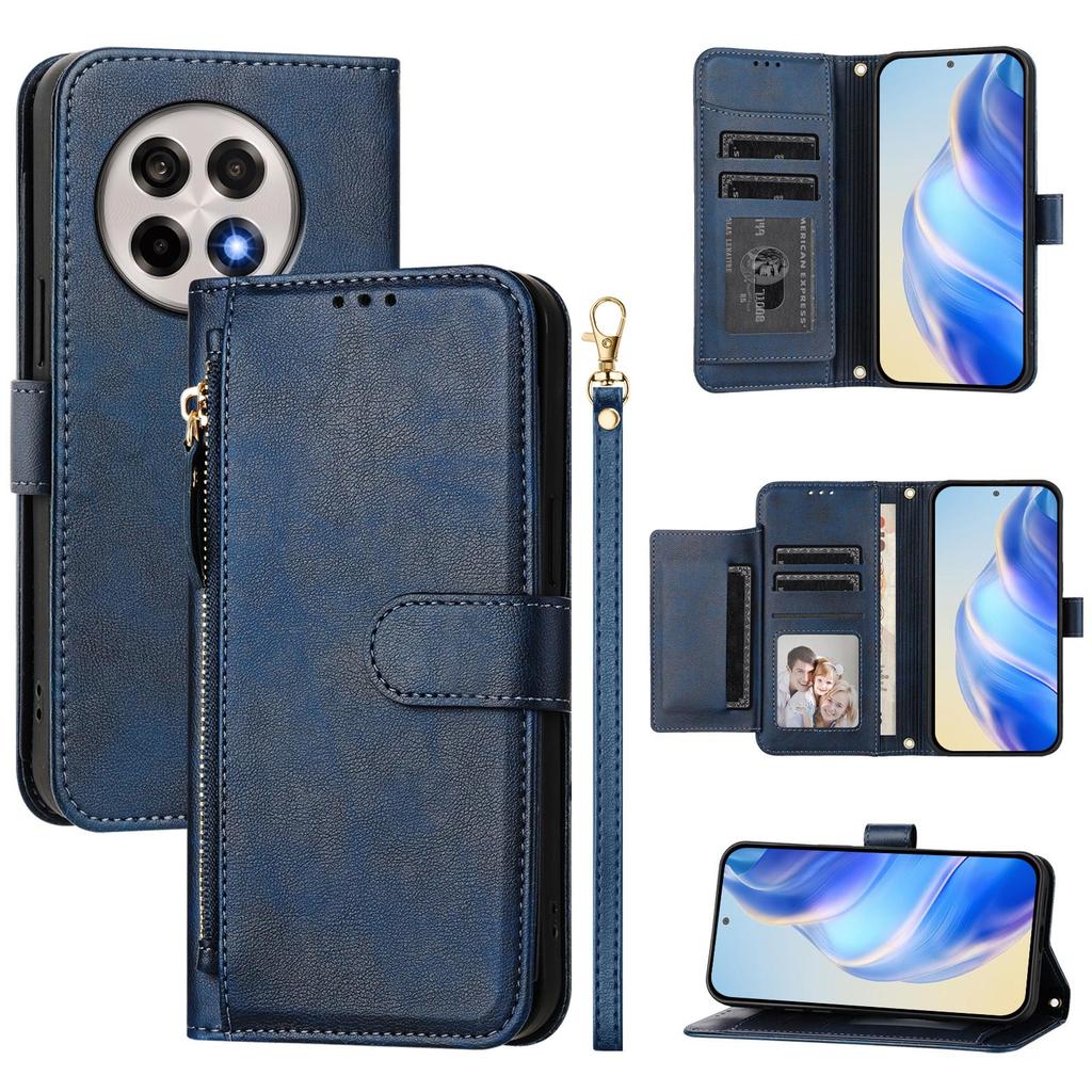 For OnePlus Ace 5 Pro 5G/OnePlus 13R 5G Case Zipper Pocket Multiple Card Slots Leather Phone Cover