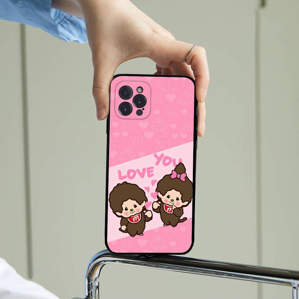 Cute M-Monchhichis-a Phone Case For IPhone 17 16 15 14 13 12 11 Pro Max Plus Mini Silicone Black Cover