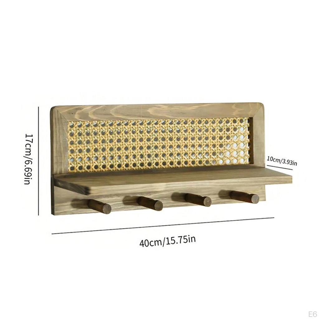 Настенная вешалка с полкой, включает четыре крючка для ключей и сумок в прихожей