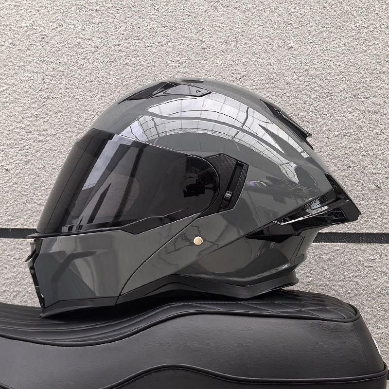 DOT ECE Certified Full Face Motorcycle Helmet Men Women ABS Shell Flip-Up Visor All-Season Use