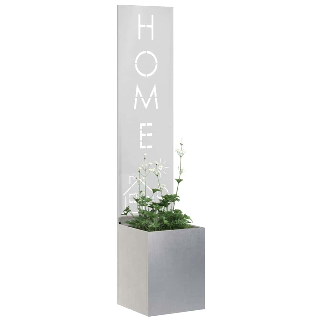 Garden Privacy Screen Canvas Silver 32 x 32 x 150 cm Stainless Steel