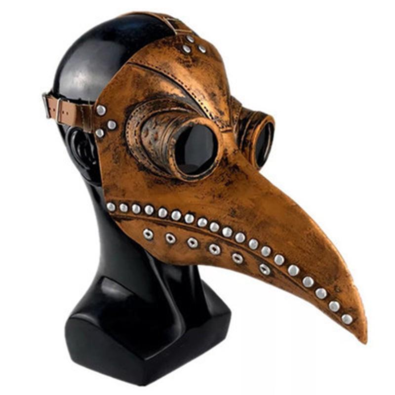 Medieval Plague Doctor Costume Kit Black Hood Cloak Crow Beak Leather Mask Balaclava Steampunk Halloween Horror Cosplay props