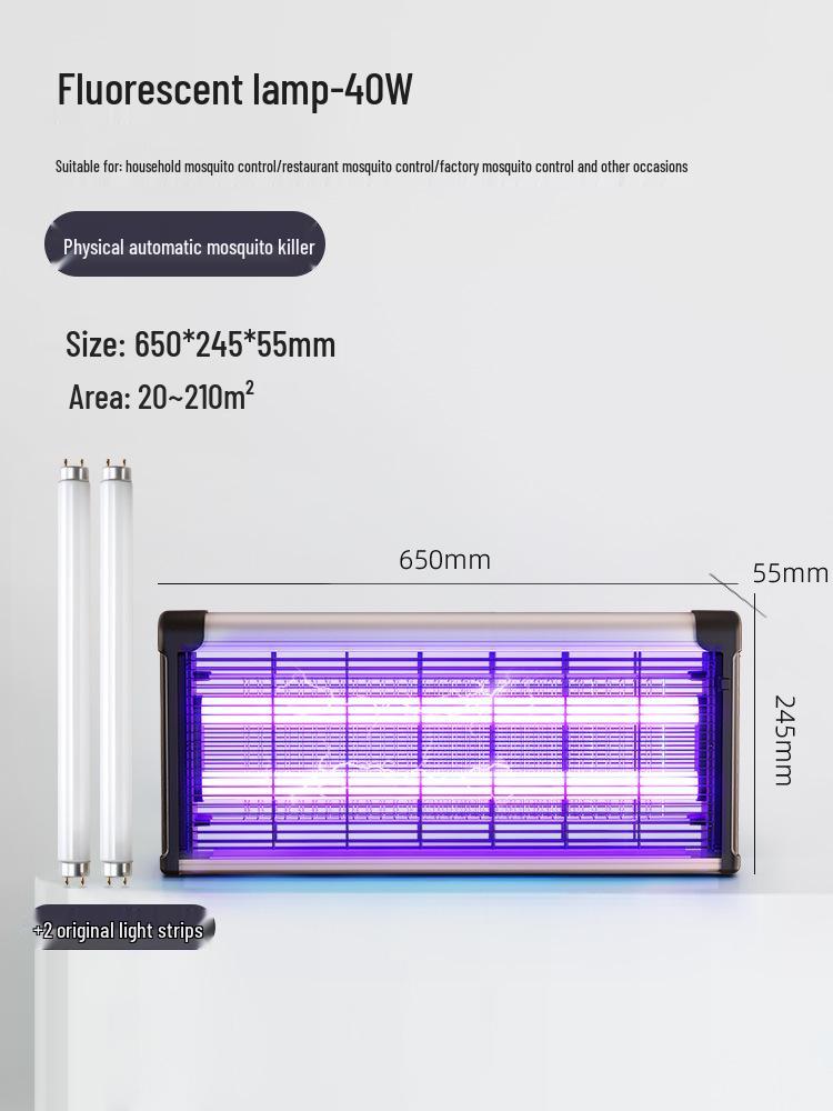 Уличная светодиодная лампа-ловушка для комаров и мух - Подвесная вертикальная борьба с вредителями для ресторанов, мастерских и ферм