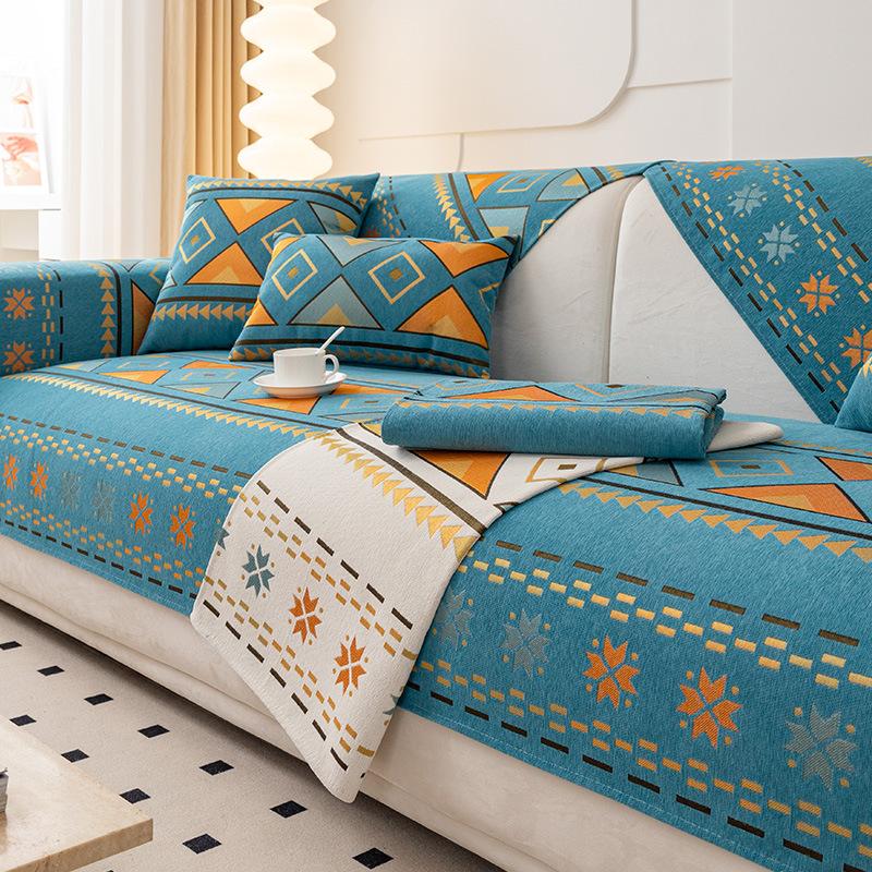 Чехол для дивана Bohemian, универсальный нескользящий коврик для дивана, устойчивый к царапинам, подходит для домашних животных, защитный чехол, 1, 2, 3, 4 л