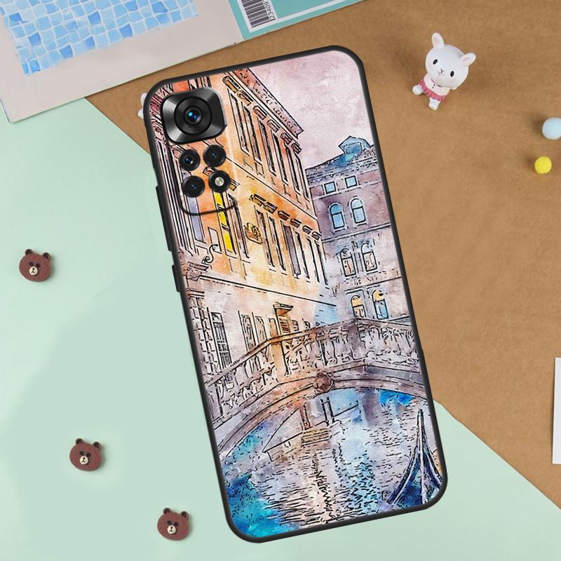 Путешествие Италия Улица Венеция Чехол Для Xiaomi Redmi Note 13 14 9 10 11 12 Pro 10S 11S 12S Чехол Для Redmi 13C 10C 12C 14C