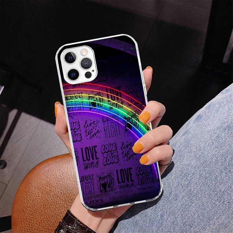 Love Is Love LGBT Rainbow Phone Case For iPhone 17 Air 16 Pro Max 16E 15 + 14 Plus 11 12 13 Mini 7 8 SE Gift Print Cover Fundas