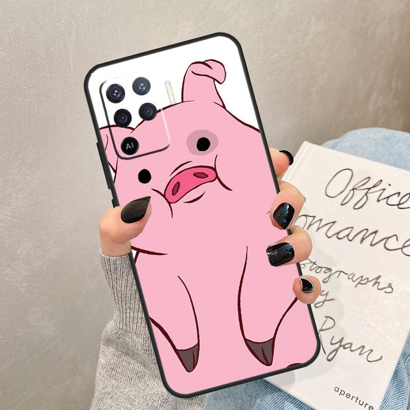 Милый РОЗОВЫЙ Kawai Чехол-Свинка Для Oppo A40 A60 A80 A78 A38 A18 A98 A58 A96 A76 A16 A94 A74 A54 A15 A17 A57 A77 A5 Pro